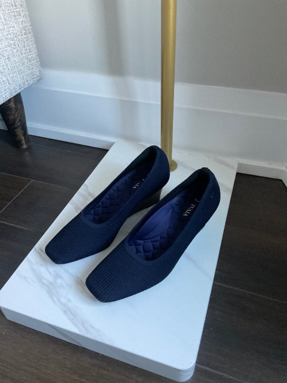 Vivaia Margot Wedge Heels Navy Sz 39EU